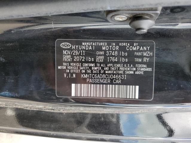 KMHTC6AD8CU046631 - 2012 HYUNDAI VELOSTER 黑色 照片 12