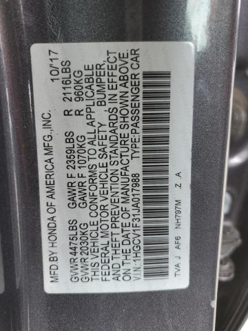 1HGCV1F31JA017988 - 2018 HONDA ACCORD SPORT Графитовый фото 13