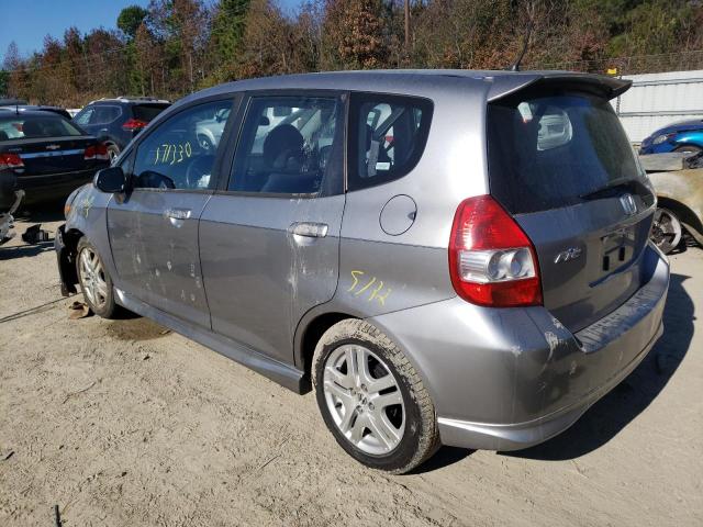 JHMGD38687S062837 - 2007 HONDA FIT S GRAY photo 2