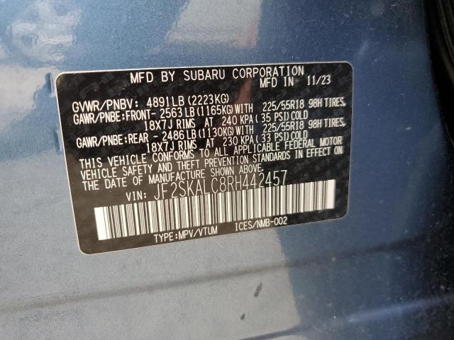 JF2SKALC8RH442457 - 2024 SUBARU FORESTER LIMITED BLUE photo 13
