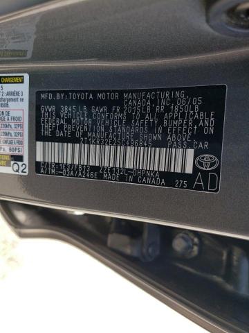 2T1KR32E25C496845 - 2005 TOYOTA COROLLA MA XR GRAY photo 12
