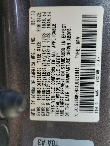 5J6RM3H34DL036848 - 2013 HONDA CR-V LX GRAY photo 13