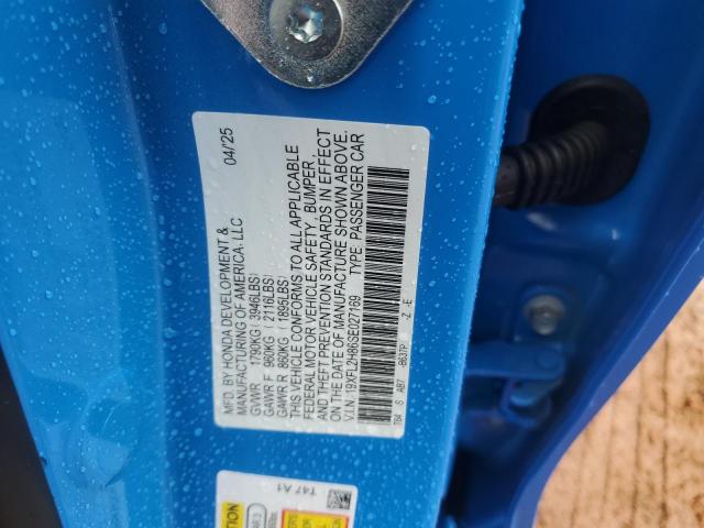 19XFL2H86SE027169 - 2025 HONDA CIVIC SPORT BLUE photo 12