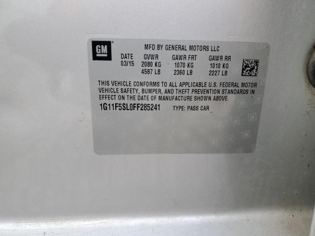 1G11F5SL0FF285241 - 2015 CHEVROLET MALIBU LTZ SILVER photo 12