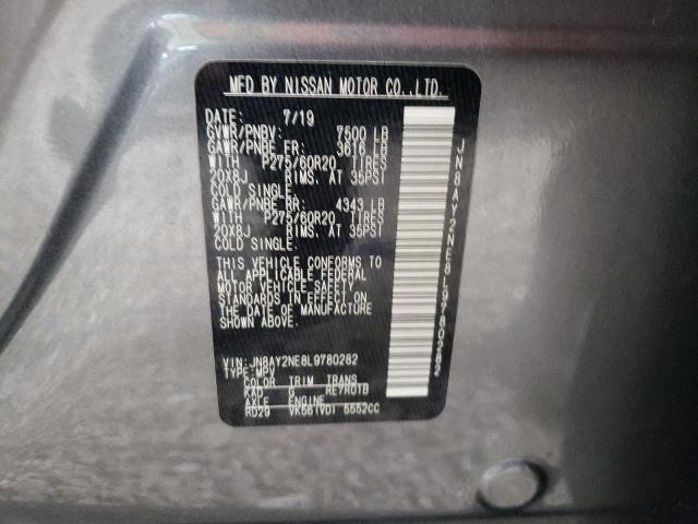 JN8AY2NE8L9780282 - 2020 NISSAN ARMADA PLATINUM GRAY photo 13