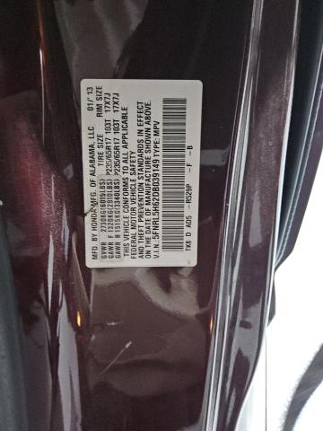 5FNRL5H62DB039149 - 2013 HONDA ODYSSEY EXL Bordeaux photo 13