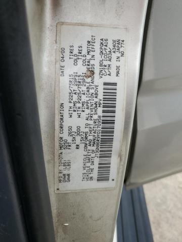 JT3GN86R9Y0170958 - 2000 TOYOTA 4RUNNER SR5 SILVER photo 13