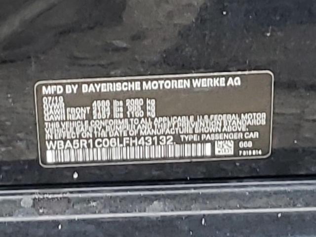 WBA5R1C06LFH43132 - 2020 BMW 330I BLACK photo 12