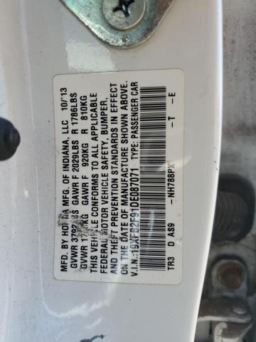 19XFB2F91DE087071 - 2013 HONDA CIVIC EXL Weiß Foto 13