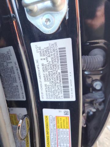 1HGCV2F97MA009280 - 2021 HONDA ACCORD TOURING BLACK photo 12