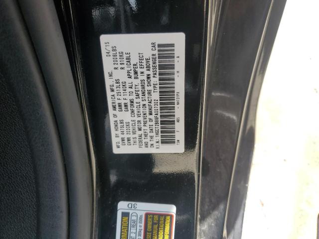 1HGCT2B86FA007302 - 2015 HONDA ACCORD EXL BLACK photo 12