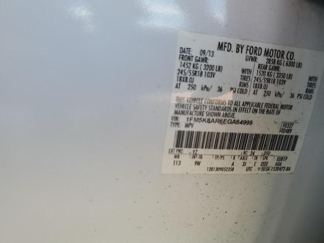 1FM5K8AR6EGA64999 - 2014 FORD EXPLORER POLICE INTERCEPTOR 白色 照片 14