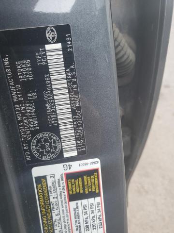 4T1BF3EK5AU104962 - 2010 TOYOTA CAMRY BASE GRAY photo 12