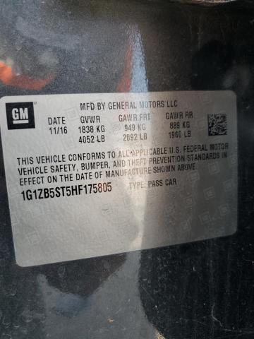 1G1ZB5ST5HF175805 - 2017 CHEVROLET MALIBU LS Boz foto 12