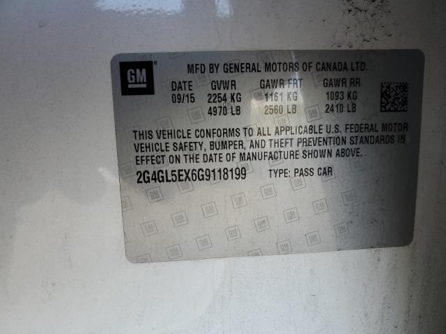 2G4GL5EX6G9118199 - 2016 BUICK REGAL 白色 照片 12