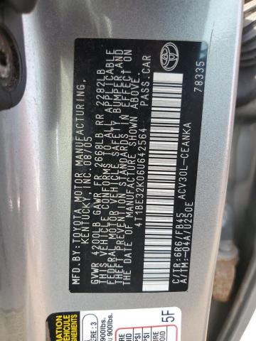 4T1BE32K06U642564 - 2006 TOYOTA CAMRY LE 银色 照片 12