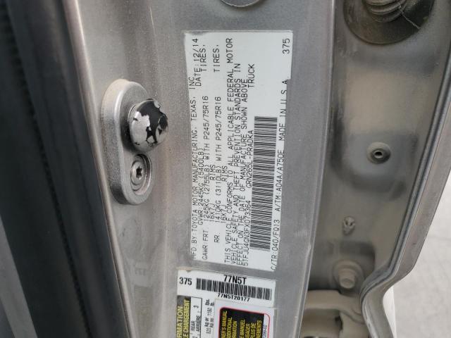 5TFJU4GN3FX073364 - 2015 TOYOTA TACOMA DOUBLE CAB PRERUNNER SILVER photo 12