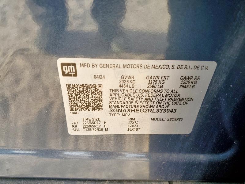 3GNAXHEG2RL333943 - 2024 CHEVROLET EQUINOX LS Mavi foto 14