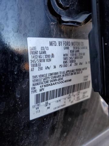 1FM5K8AR1DGC40548 - 2013 FORD EXPLORER POLICE INTERCEPTOR 黑色 照片 12