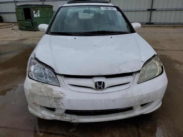2HGES26744H515599 - 2004 HONDA CIVIC EX WHITE photo 5