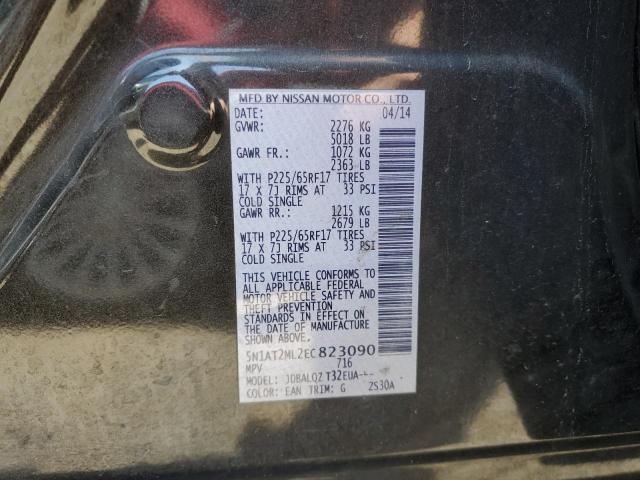 5N1AT2ML2EC823090 - 2014 NISSAN ROGUE S GREEN photo 13