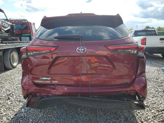 5TDGZRAH8NS541329 - 2022 TOYOTA HIGHLANDER XLE RED photo 6