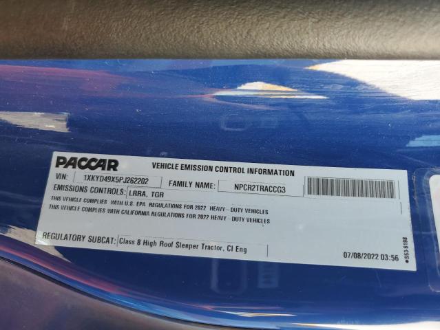 1XKYD49X5PJ262202 - 2023 KENWORTH CONSTRUCTI T680 BLUE photo 10