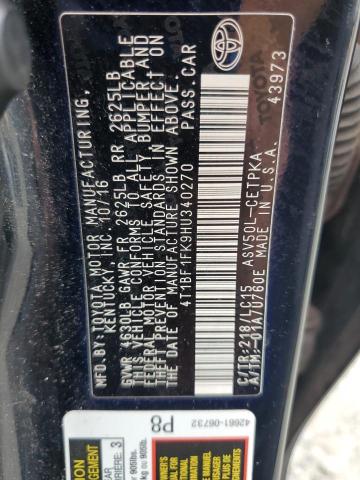 4T1BF1FK9HU340270 - 2017 TOYOTA CAMRY LE BLACK photo 12