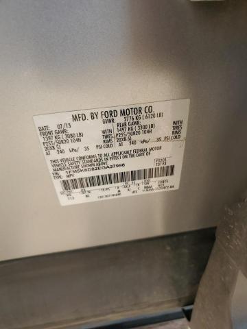 1FM5K8D82EGA27998 - 2014 FORD EXPLORER XLT ვერცხლისფერი ფოტო 12