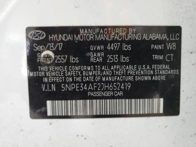 5NPE34AF2JH652419 - 2018 HYUNDAI SONATA SPORT Weiß Foto 13