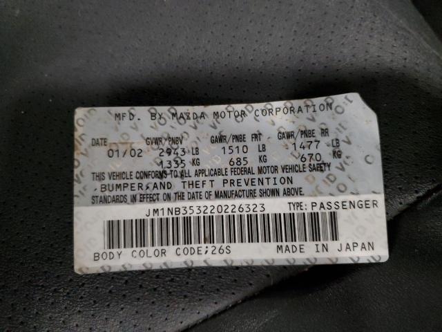 JM1NB353220226323 - 2002 MAZDA MX-5 MIATA BASE YELLOW photo 13