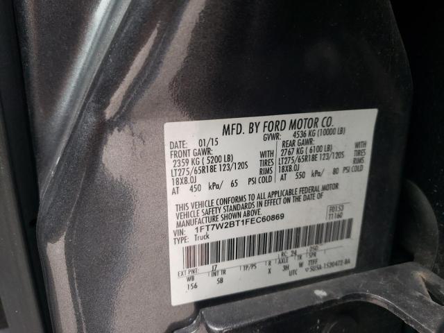 1FT7W2BT1FEC60869 - 2015 FORD F250 SUPER DUTY 灰色 照片 12