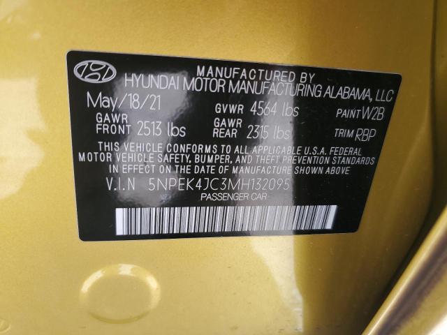 5NPEK4JC3MH132095 - 2021 HYUNDAI SONATA N LINE GOLD photo 12