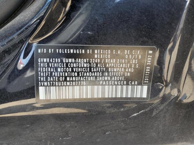 3VW5T7BU3KM207775 - 2019 VOLKSWAGEN JETTA GLI BLACK photo 12