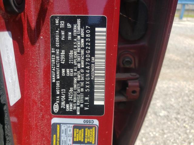 5XXGN4A79DG223807 - 2013 KIA OPTIMA EX RED photo 12