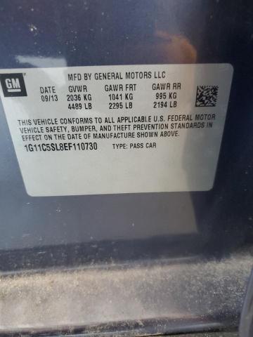 1G11C5SL8EF110730 - 2014 CHEVROLET MALIBU 1LT BLUE photo 13