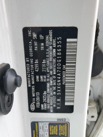 5XXGN4A70DG186355 - 2013 KIA OPTIMA EX WHITE photo 12