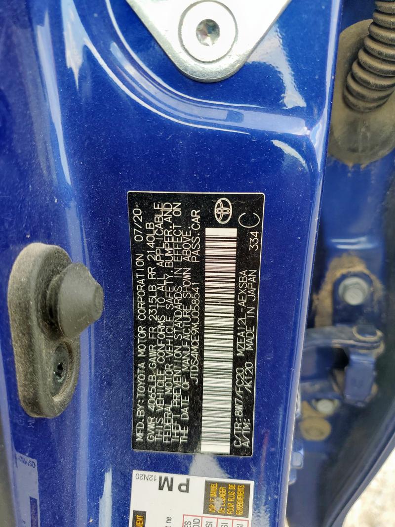 JTDS4MCE9MJ058541 - 2021 TOYOTA COROLLA SE 蓝色 照片 13