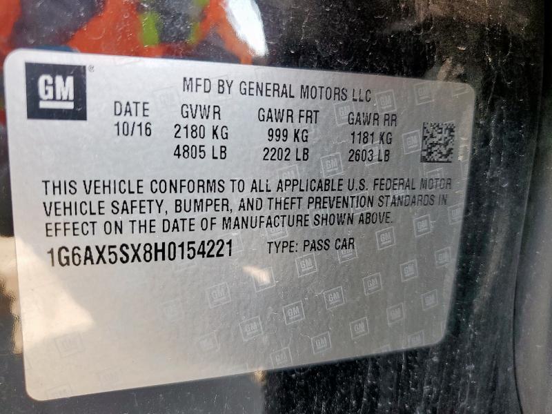 1G6AX5SX8H0154221 - 2017 CADILLAC CTS LUXURY 黑色 照片 13