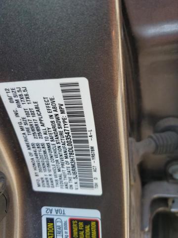 5J6RM3H78DL003547 - 2013 HONDA CR-V EXL GRAY photo 12