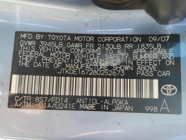 JTKDE167280252673 - 2008 TOYOTA SCION TC ლურჯი ფოტო 12