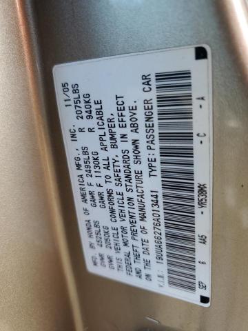 19UUA66276A013441 - 2006 ACURA 3.2 TL TAN photo 12