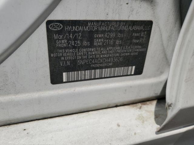 5NPEC4ACXCH493626 - 2012 HYUNDAI SONATA SE 白色 照片 12