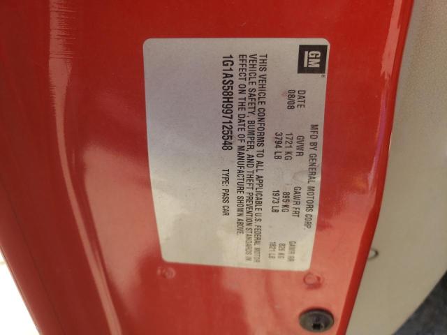 1G1AS58H997125548 - 2009 CHEVROLET COBALT LS RED photo 12