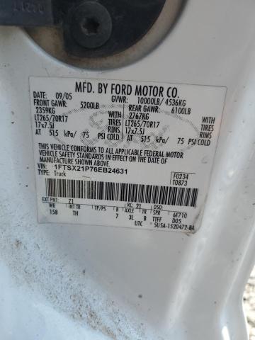 1FTSX21P76EB24631 - 2006 FORD F250 SUPER DUTY WHITE photo 12