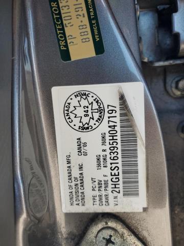 2HGES16395H047197 - 2005 HONDA CIVIC DX VP GRAY photo 12