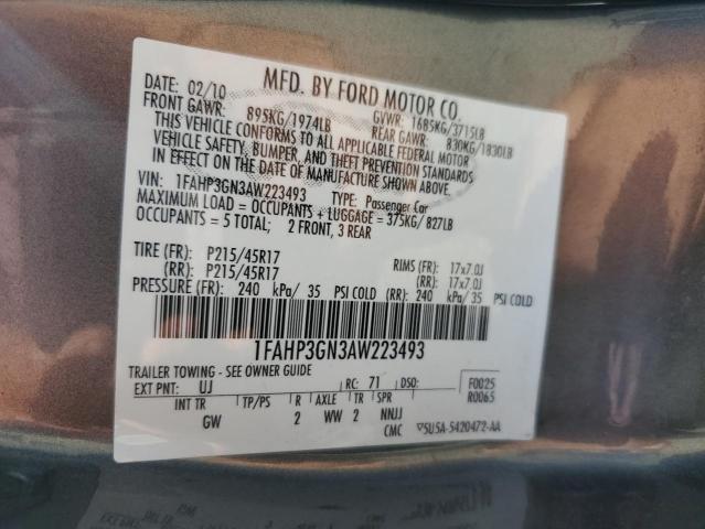 1FAHP3GN3AW223493 - 2010 FORD FOCUS SES 灰色 照片 12