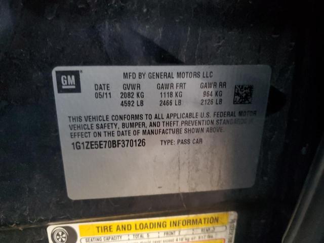 1G1ZE5E70BF370126 - 2011 CHEVROLET MALIBU LTZ შავი ფოტო 12