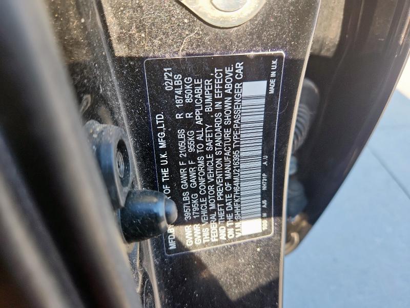 SHHFK7H64MU216395 - 2021 HONDA CIVIC EX BLACK photo 12