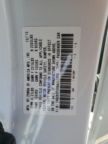 1HGCR2F50GA050856 - 2016 HONDA ACCORD SPORT WHITE photo 13